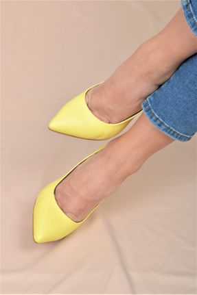 کفش استایلتو زرد پاشنه نازک پاشنه بلند ( +10 cm) کد 192636161