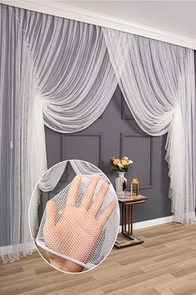پرده توری نباتی ریل دار perdealemi - کد 193422557