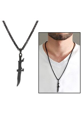 گردنبند استیل ( فولاد ) مشکی مردانه استیل (فولاد) EbruHome - کد 194566220