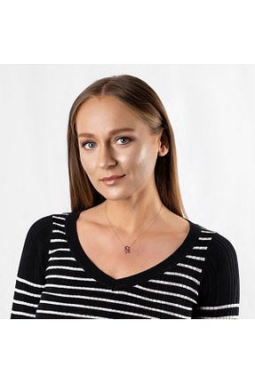 گردنبند نقره صورتی زنانه 925 عیار Gümüş Hediye Al - کد 194605120
