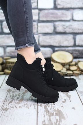 بوت مشکی زنانه چرم مصنوعی پاشنه ساده پاشنه کوتاه ( 4 - 1 cm ) Gore-Tex کد 194756285