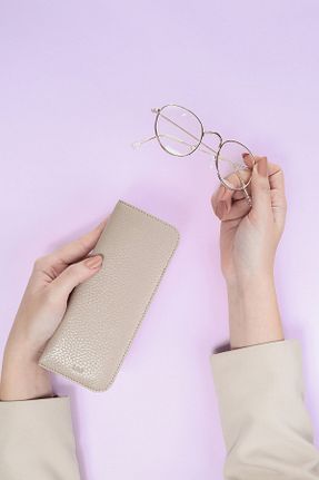 قاب عینک بژ زنانه Leather Paper - کد 195028754