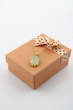 گردنبند جواهر سبز زنانه سنگ OSMANLI DEĞERLİ TAŞ - کد 195761270