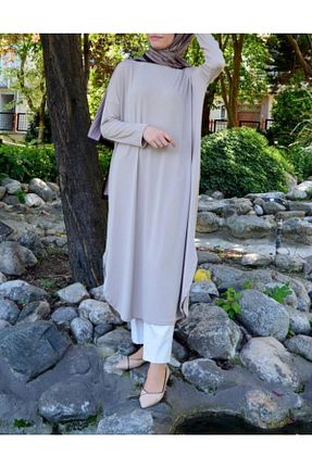 تونیک حجاب طوسی زنانه پلی استر Modaytesettür - کد 167808290