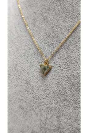 گردنبند جواهر سبز زنانه روکش طلا کد 822104802