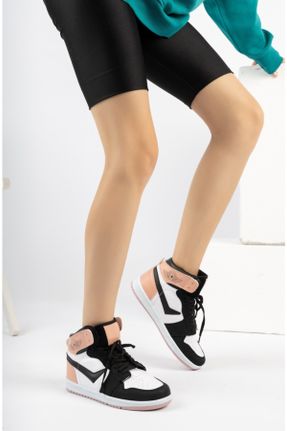 کفش اسنیکر مشکی زنانه بند دار چرم مصنوعی کد 140828545