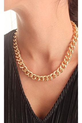 گردنبند جواهر زرد زنانه برنز کد 51918369