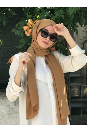 شال قهوه ای زنانه پلی استر Armine - کد 49221707