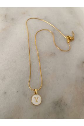 گردنبند جواهر سفید زنانه روکش طلا Lucky Designs - کد 194354097