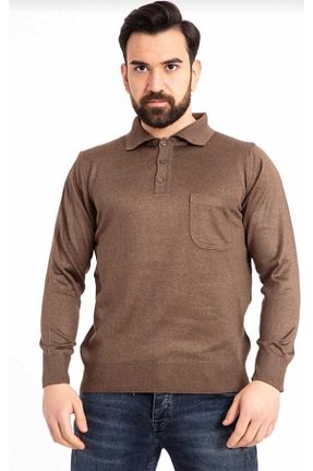 پلیور قهوه ای مردانه ساده HMZ GİYİM - کد 194947923
