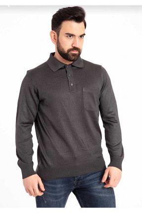 پلیور طوسی مردانه ساده HMZ GİYİM - کد 194937762