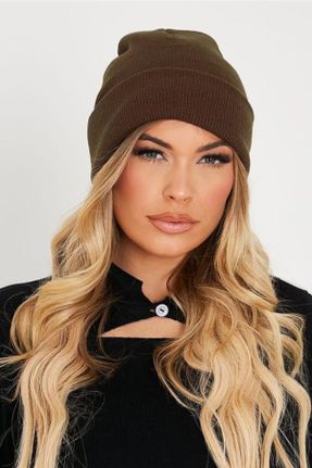کلاه پشمی خاکی زنانه اکریلیک کد 195638630