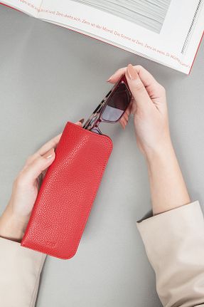 قاب عینک قرمز زنانه Leather Paper - کد 99084985