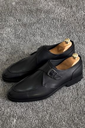 کفش کلاسیک مشکی مردانه چرم طبیعی پاشنه کوتاه ( 4 - 1 cm ) کد 197139075