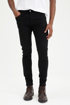 شلوار جین مشکی مردانه پاچه لوله ای کد 197427880