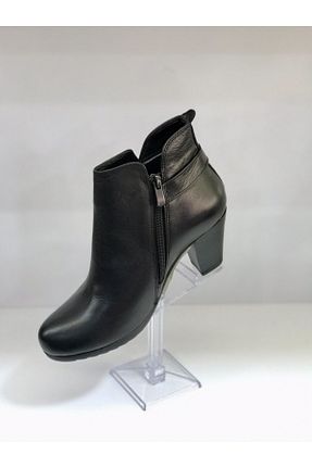 بوت / نیم بوت مشکی زنانه چرم خالص ROAD MASTER - کد 198947694