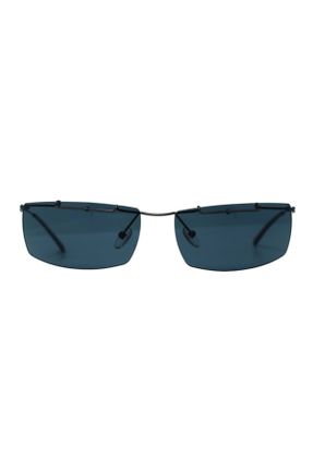 عینک آفتابی سرمه ای مردانه 59+ UV400 فلزی مات مستطیل کد 199410409