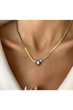 گردنبند استیل ( فولاد ) طلائی زنانه استیل (فولاد) Çelik - کد 198016728