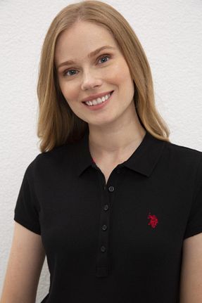 پولوشرت مشکی زنانه پنبه ای U.S. Polo Assn. - کد 46124978
