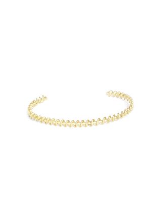دستبند جواهر طلائی زنانه روکش نقره LABALABA - کد 6392553
