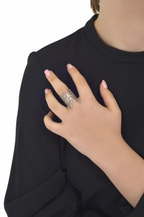 انگشتر جواهر زنانه روکش نقره کد 4152928