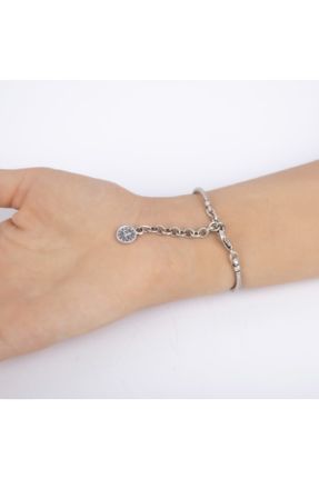 دستبند جواهر زنانه روکش نقره کد 62861234