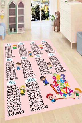 فرش بچه گانه صورتی پلی استر Modanoiva - کد 63077274