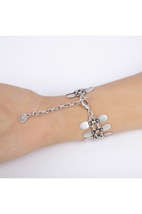 دستبند جواهر زنانه روکش نقره ARLİZ TAKI - کد 64610288