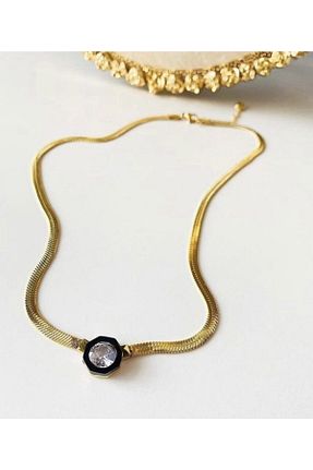 گردنبند استیل ( فولاد ) طلائی زنانه استیل (فولاد) Çelik - کد 198016728