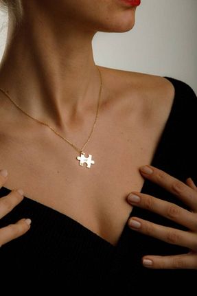 گردنبند نقره طلائی زنانه 925 عیار Nida Jewelry - کد 201064760