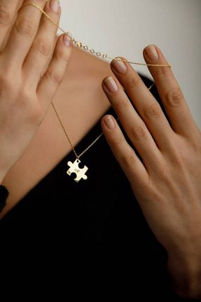 گردنبند نقره طلائی زنانه 925 عیار Nida Jewelry - کد 201064760