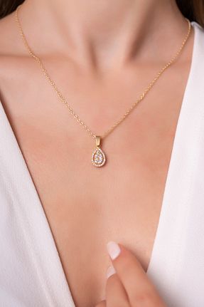 گردنبند نقره طلائی زنانه 925 عیار Eva Jewelry - کد 200652823