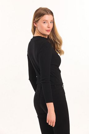بادی مشکی زنانه یقه ماهیگیر TİODES - کد 195743025