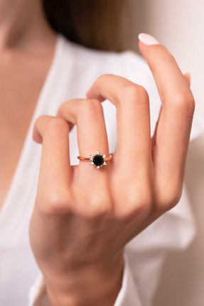 انگشتر جواهر مشکی زنانه زیرکن Eva Jewelry - کد 200713582