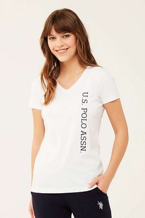 تیشرت سفید زنانه رگولار U.S. Polo Assn. - کد 202258482