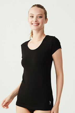 تیشرت مشکی زنانه A-Form فیت U.S. Polo Assn. - کد 691072558