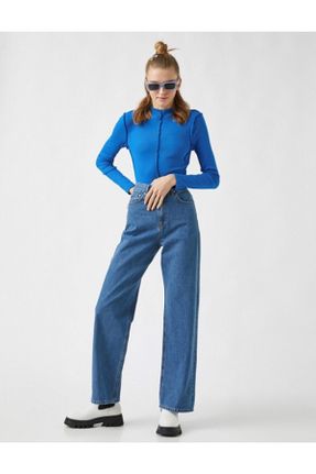 شلوار جین آبی زنانه پاچه لوله ای کد 203093503