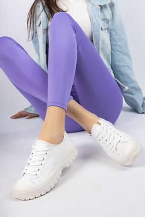 کفش اسنیکر سفید زنانه بند دار PASSAGE SHOES - کد 154366424