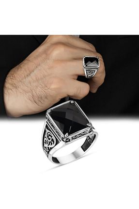 انگشتر نقره مشکی مردانه زیرکن Argento Silver - کد 204536768