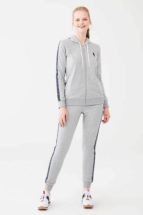 ست گرمکن طوسی زنانه %100 پنبه U.S. Polo Assn. - کد 202312019