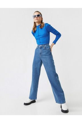 شلوار جین آبی زنانه پاچه لوله ای کد 203093503