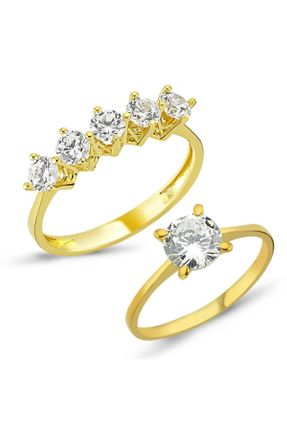 انگشتر جواهر طلائی زنانه کد 203363054