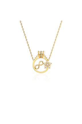 گردنبند نقره زرد زنانه 925 عیار Indigo Takı - کد 34971624