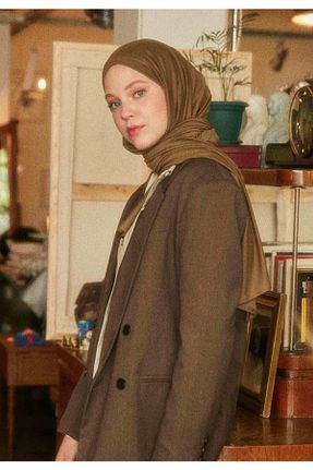 شال خاکی زنانه Freshscarfs - کد 52319707