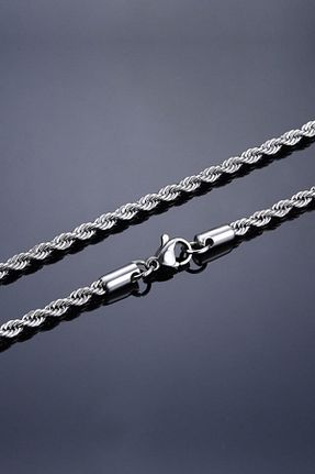 گردنبند استیل ( فولاد ) طوسی زنانه استیل ضد زنگ Bluem - کد 204554519