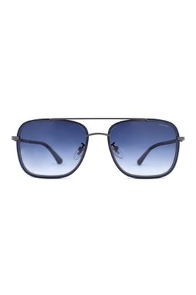 عینک آفتابی آبی مردانه 55 UV400 ترکیبی سایه روشن مستطیل کد 203128261