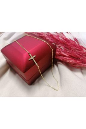 گردنبند نقره طلائی زنانه 24 عیار Genel Markalar - کد 203945895