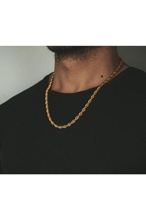 گردنبند استیل ( فولاد ) طلائی مردانه استیل ضد زنگ Arus - کد 205751828