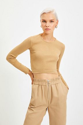 بلوز طوسی زنانه ساده Asfa Moda - کد 206660377