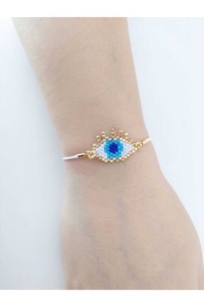 دستبند جواهر آبی زنانه شیشه کد 206675471